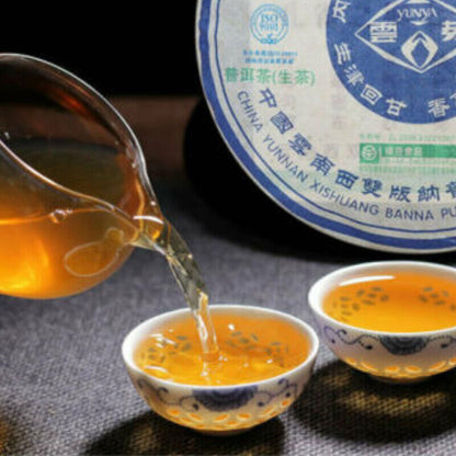 Puwen Puer Tea "Yunya" Peafowl's Hometown Qizi Bing Puerh Tea Cake 400g