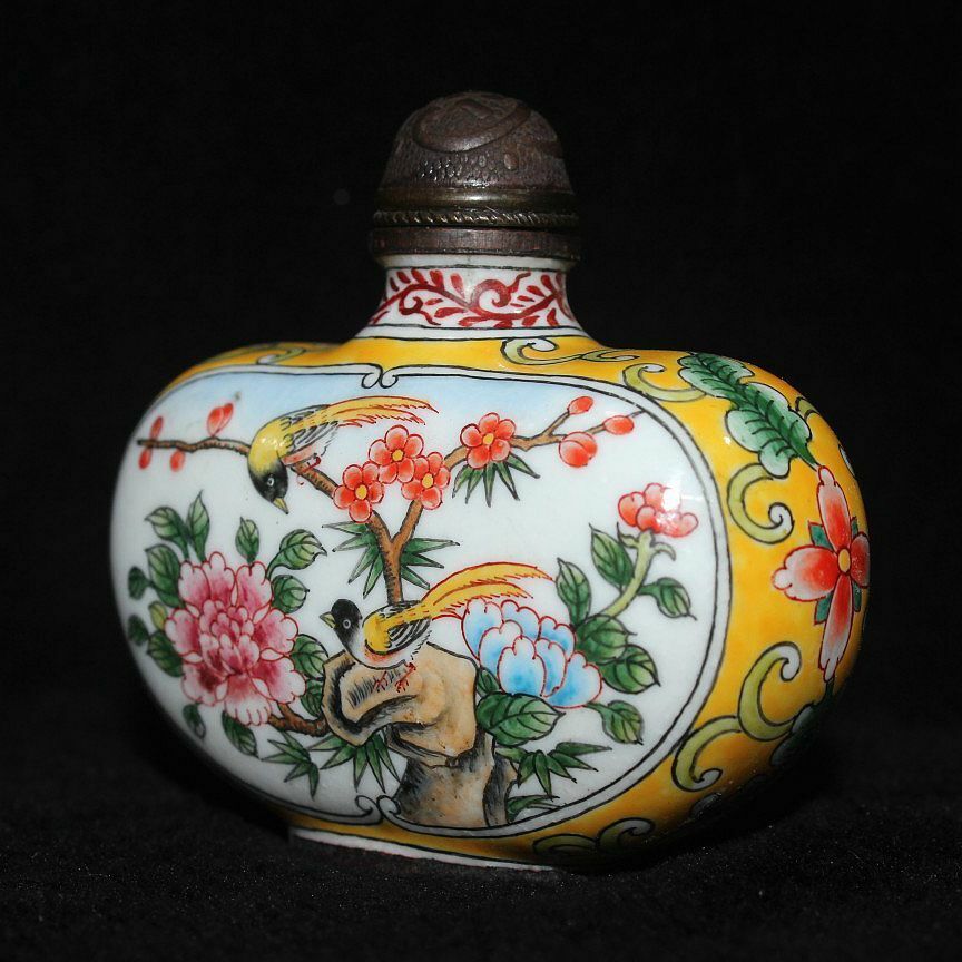 old Beijing chinese cloisonne snuff bottle enamel snuff box gifts antique Pets