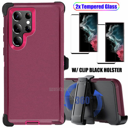 For Samsung Galaxy S22 Ultra Plus 5G Case Shockproof Clip Holster Phone Cover