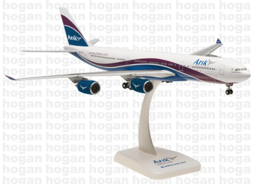 1:200 34CM Hogan Arik AIRBUS A340-500 Passenger Airplane ABS Plastic Plane Model