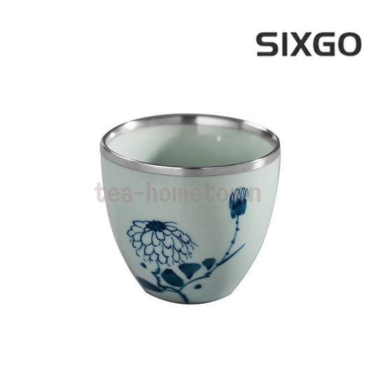 1pc Hand Drawn Blue and White Tea Cup Master's Cup Single Cup Ceramic Tea Set