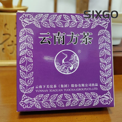 2010 Yr XiaGuan YUNNAN FANGCHA 125g Shen Puer Pu Er Pu-erh Purple Brick Tea Raw