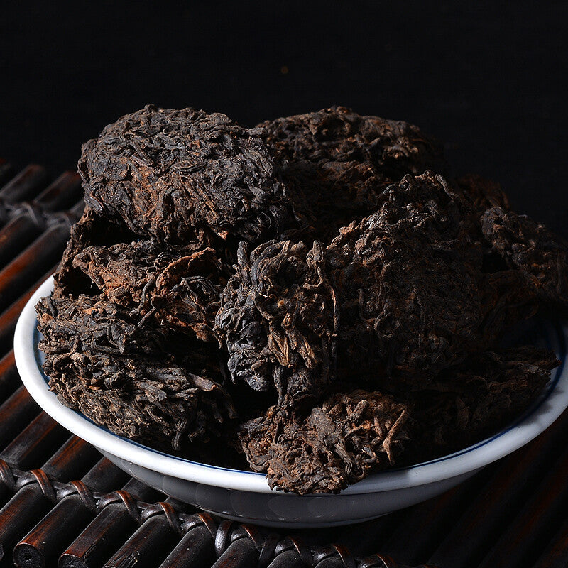 Guangxi Hei Cha Aged Wild Liu Bao Lao Cha Tou Golden Bud Nuggets Dark Tea 500g