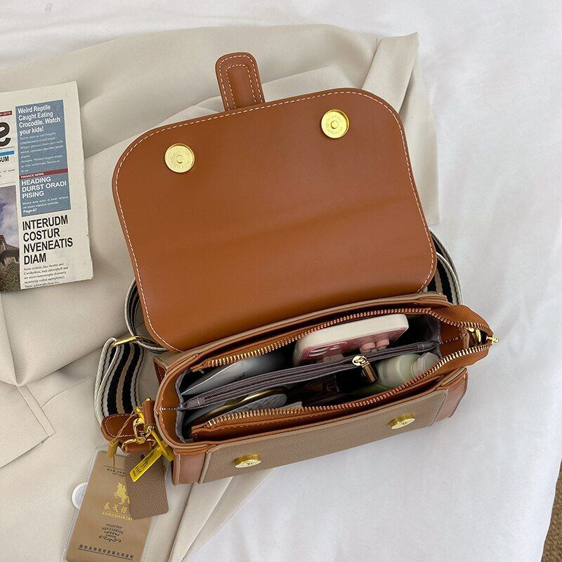 Synthetic Leather Bag Handbag Shoulder Purse Messenger Pouch Linen Shell Shape