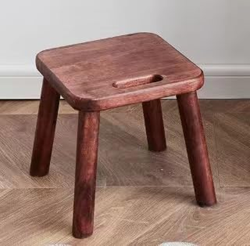 Wooden Small Stool Portable with Handle Bedside Step Stool Home Decor Fishing