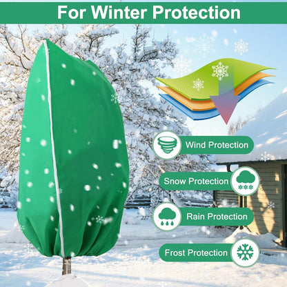 Plant antifreeze cover thickened non-woven fabric drawstring zipper style
