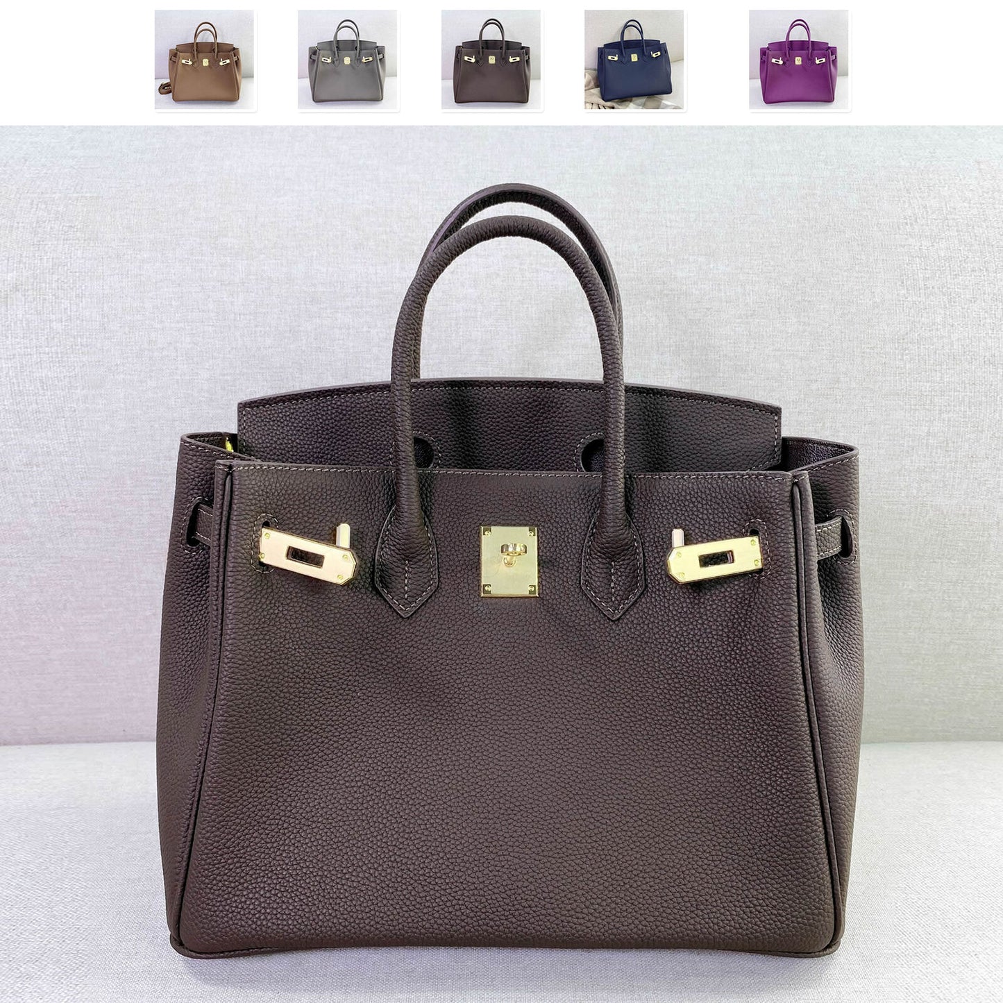 20/25/30cm Real Leather Flap Tote Shoulder bag Handbag Purse Fashion Briefcase