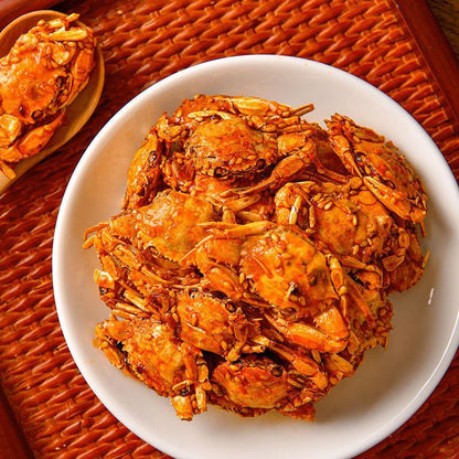 Spicy Baby Crab. Seafood Snacks. Canned. Sweet & Spicy. Crispy Delight.