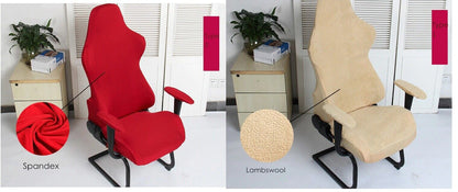 4Pcs/Set Elastic Gaming Chair Warm Cover+Armrest Pads Lambswool Spandex Cushions