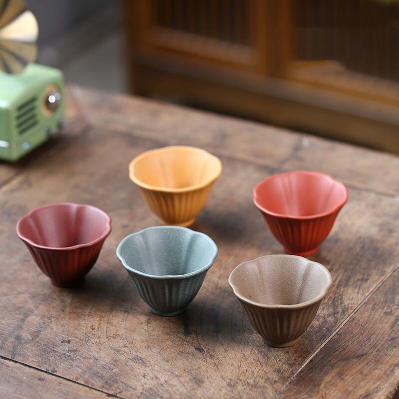 5pc/lot Real Yixing Zisha Purple Clay Tea Cup Master Cup Chinese Kungfu Cup 60ml