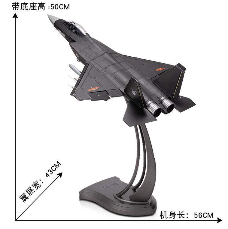 1:24 56CM China J-31 Gyrfalcon Fighter Airplane Diecast Military Aircraft Model