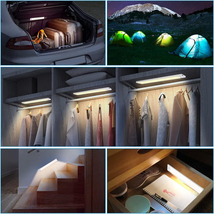 LED Motion Sensor Under Cabinet Closet Light USB Rechargeable Kitchen Lamp Strip