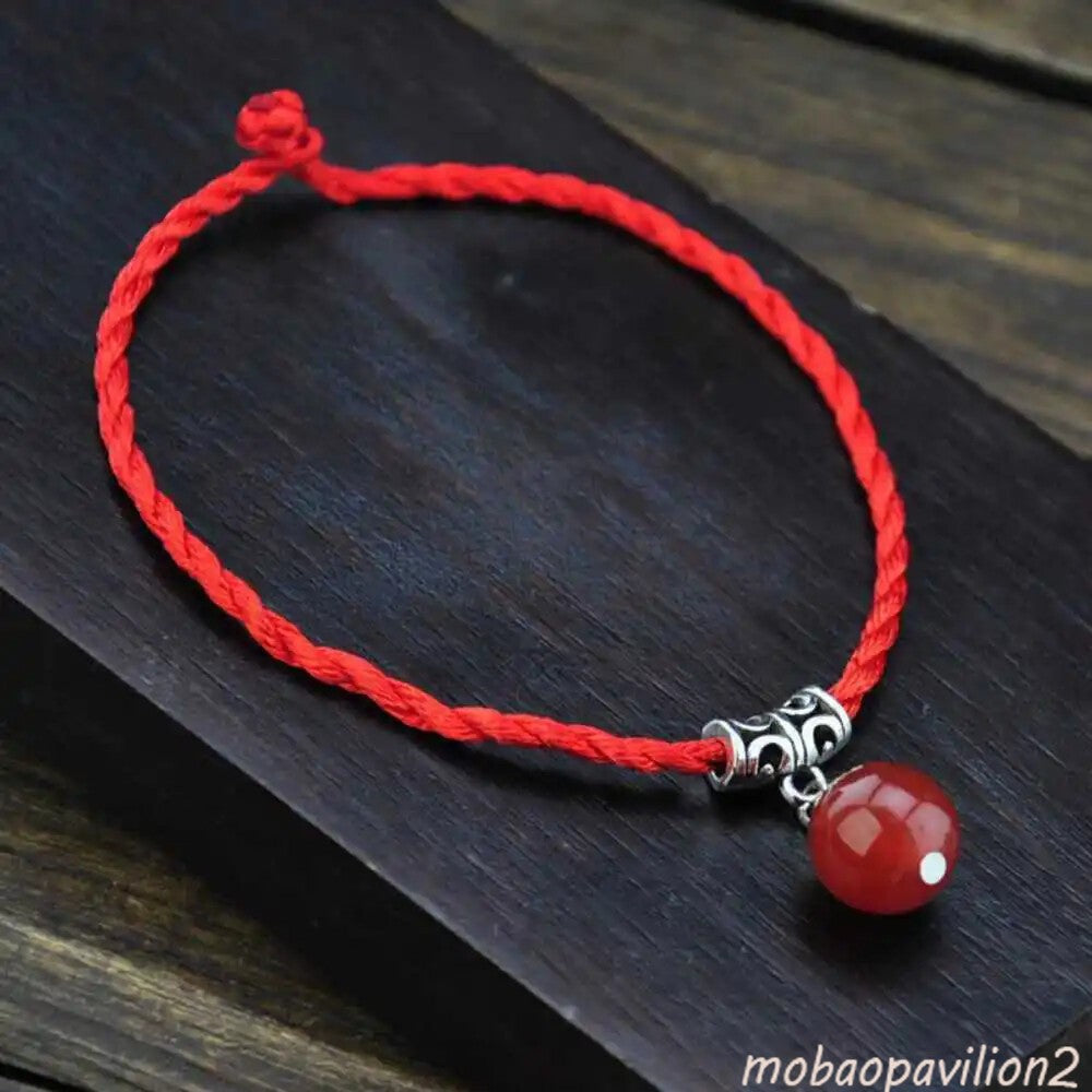 Buddhist Charm Lucky Red Rope Bangle Budda Beaded Meditation