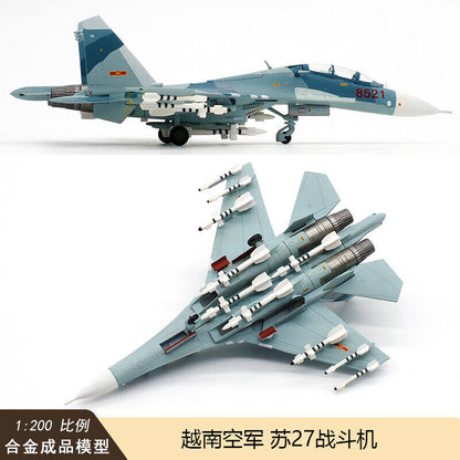 1:200 Hogan Vietnam Air Force SU-27UBK Fighter Diecast Aircraft Plane Model