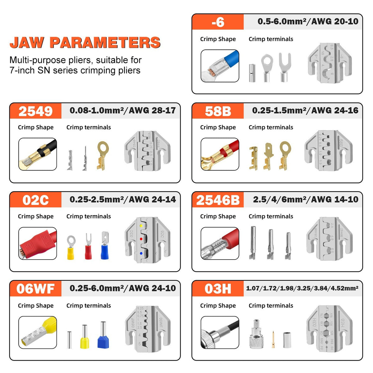 6in1 Crimping Tool Kit,Professional Ratchet Wire Crimper for Insulated Connector