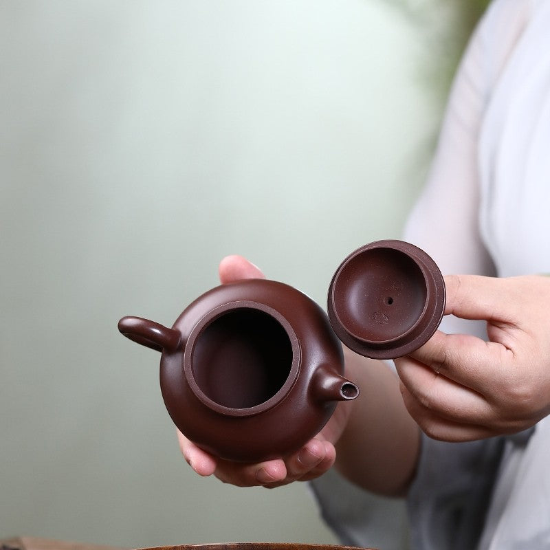 160ml Real Yixing Zisha Tea Pot Purple Zhu Clay Marked Pot 9 Infuser Holes China