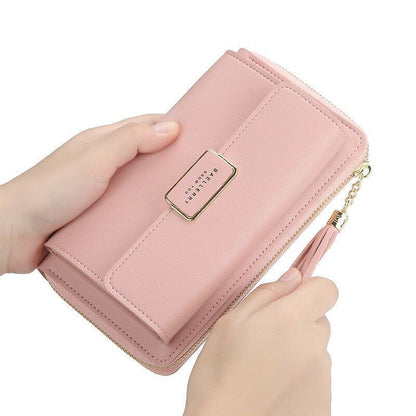 Handbags Large Shoulder Bags Hasp Zipper Purse 6.5Inch Phone Clutch Card Holder