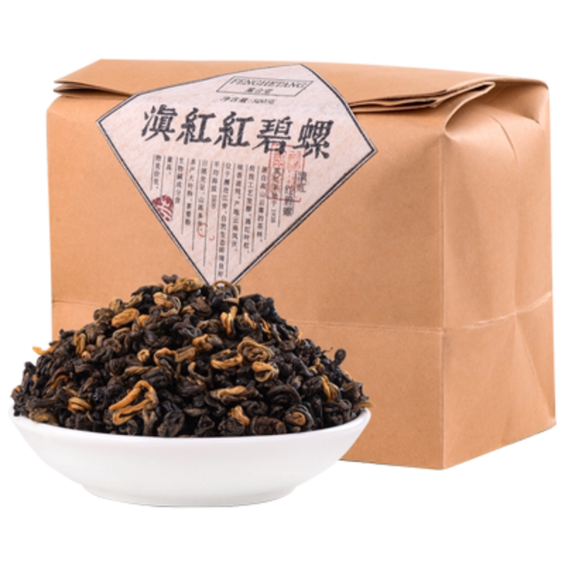 500g Natural Red Biluo Black Tea In Bulk Yunnan Fengqing Dianhong Fresh Tea
