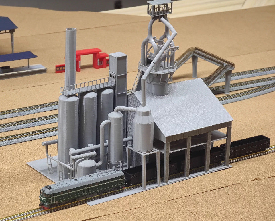 N scale 1:160 train model scene Steel Factory Chemical Plant Model
