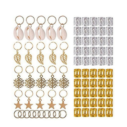 80Pcs Hair Jewelry Braid Ring Cuff Decor Pendants Dreadlocks Beads Accessories