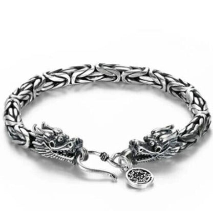 925 Sterling Silver Vintage Dragon Bracelet Unique Elegant Trendy Bangle Jewelry