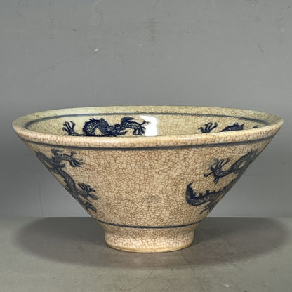 Chinese Dragon Pattern Porcelain Bowl Blue and White Porcelain
