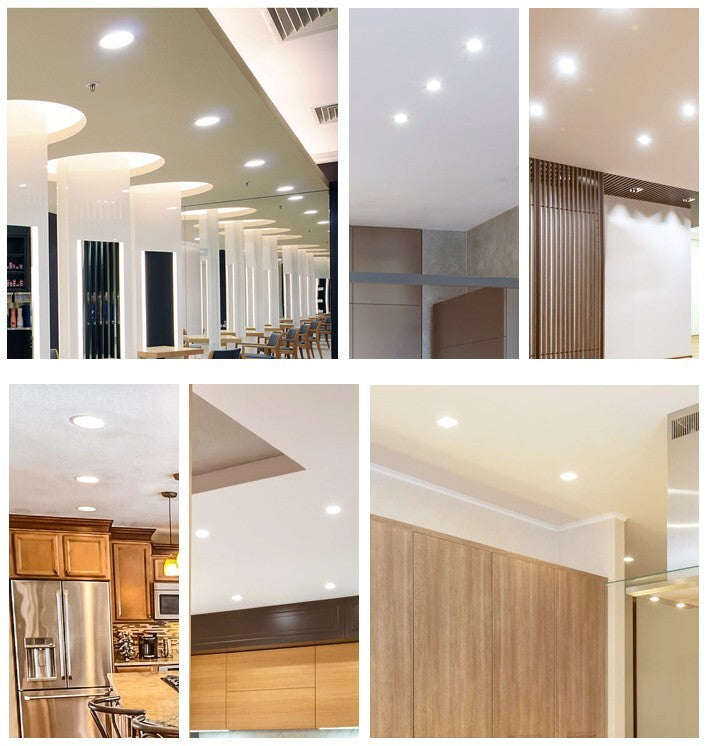 12 Pack 4.8" Dimmable Recessed LED Lights Retrofit Kit, 5 Selectable Colors, 12W