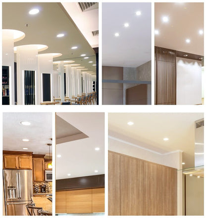 12 Pack 4.8" Dimmable Recessed LED Lights Retrofit Kit, 5 Selectable Colors, 12W