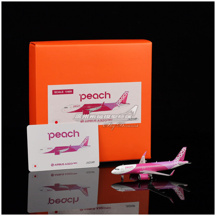 1:400 JC Wings Peach AIRBUS A320neo Passenger Airplane Diecast Aircraft Model