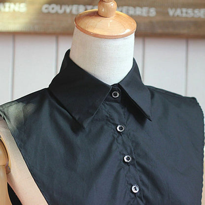 Shirt Collar Women Cotton Lace Fake Blouse Vintage Lapel Clothes Accessories Top