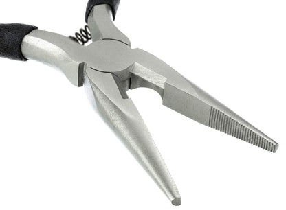 5¼-inch Mini Long Nose Pliers (Serrated Jaws) with Side Cutter and Comfort Grip