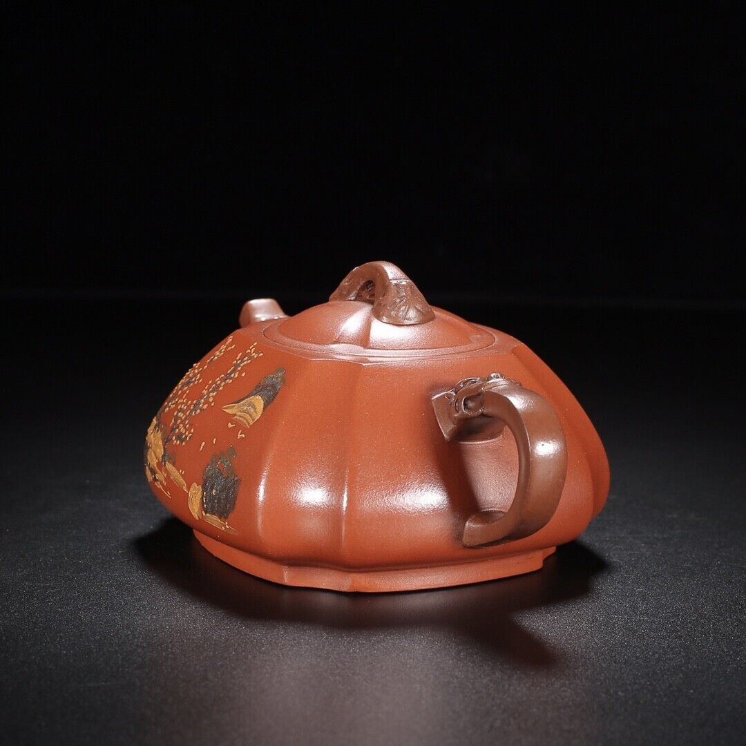 l-0Chinese Yixing Zisha Clay Handmade Exquisite Teapot （龙壶 底款：顾景舟）