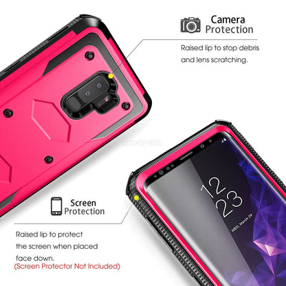 For Samsung Galaxy S9 /S9 Plus Case Impact Hard Cover / Tempered Glass Protector