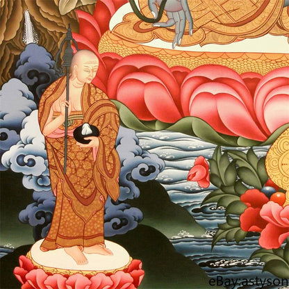 Hand-drawn Tibetan Buddhism Medicine Buddha Thangka