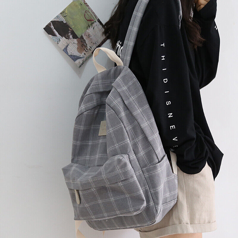 College School Bag Women Backpack Striped Book Packbags Travel Shoulder Bag