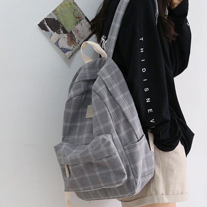 College School Bag Women Backpack Striped Book Packbags Travel Shoulder Bag