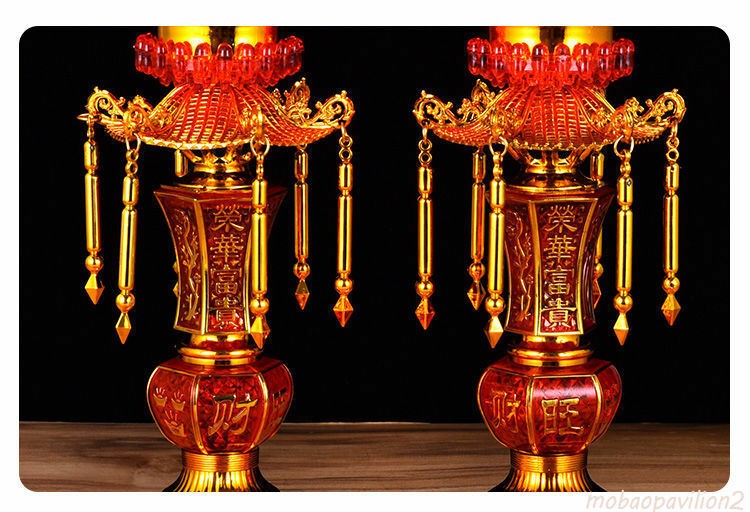 1pairs 31cm New LED Buddha Lamp Electronic Candle Lamp Buddhist Wealth God Light