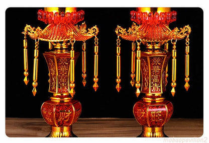 1pairs 31cm New LED Buddha Lamp Electronic Candle Lamp Buddhist Wealth God Light
