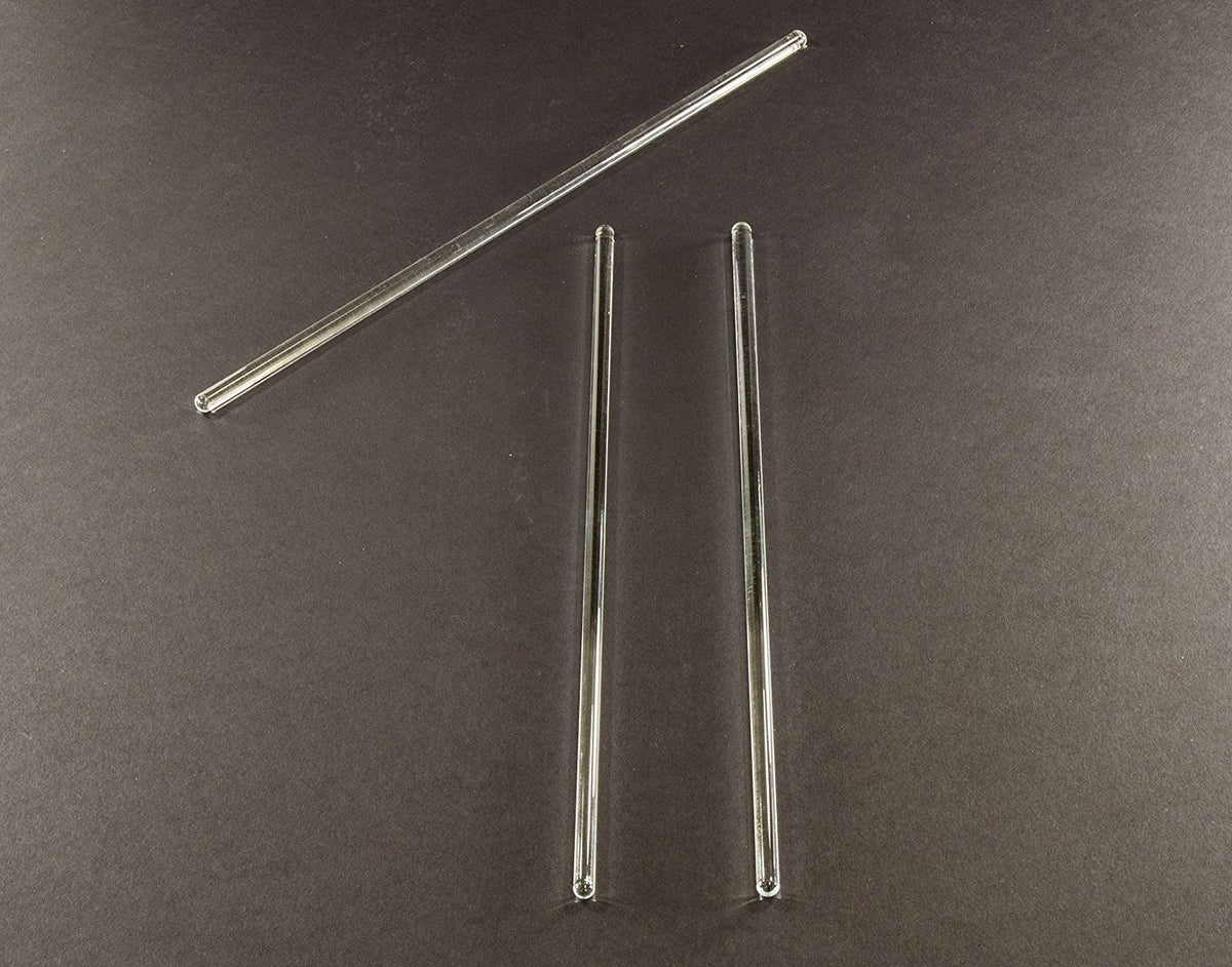 3 Pack Glass Stirring Rod - 10" Long, 0.25" Diameter