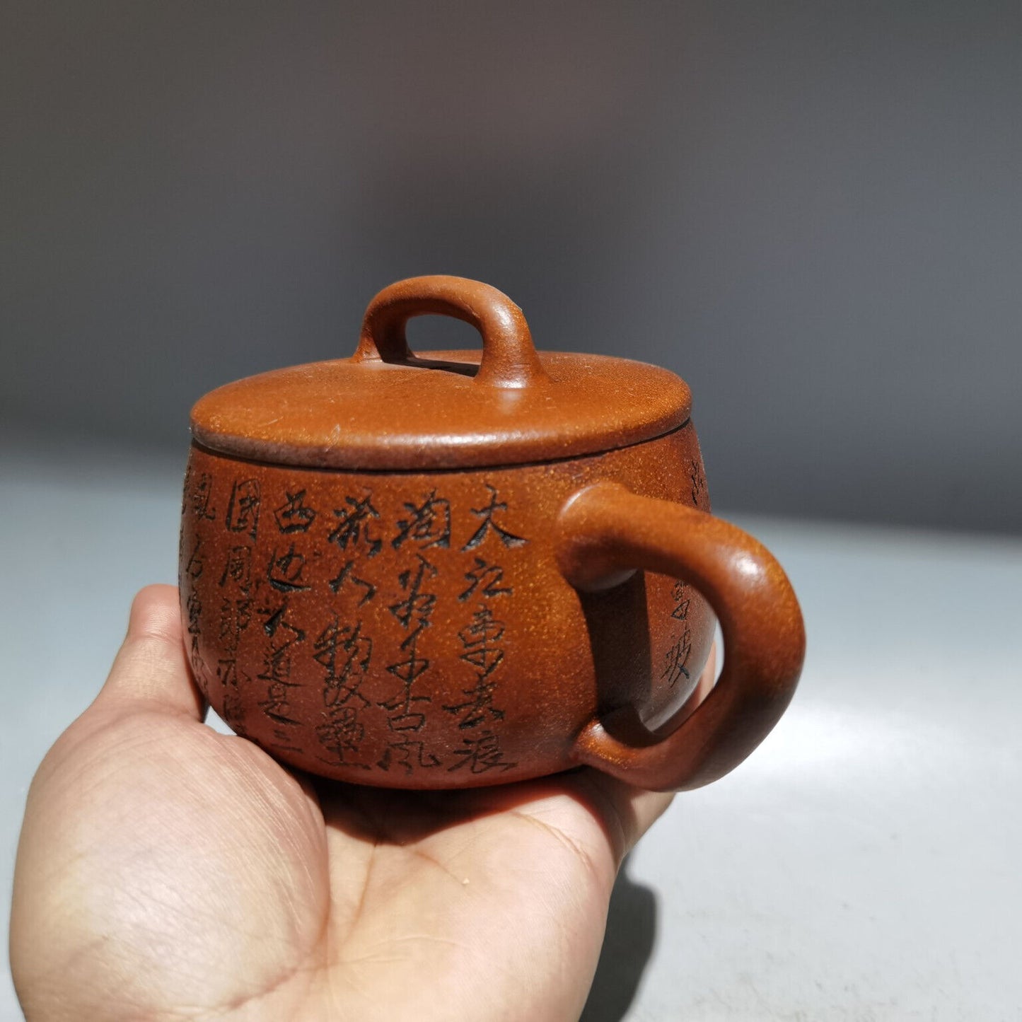 Chinese Yixing Zisha Clay Handmade Exquisite Teapot（诗词壶 低款：曼晞陶艺）