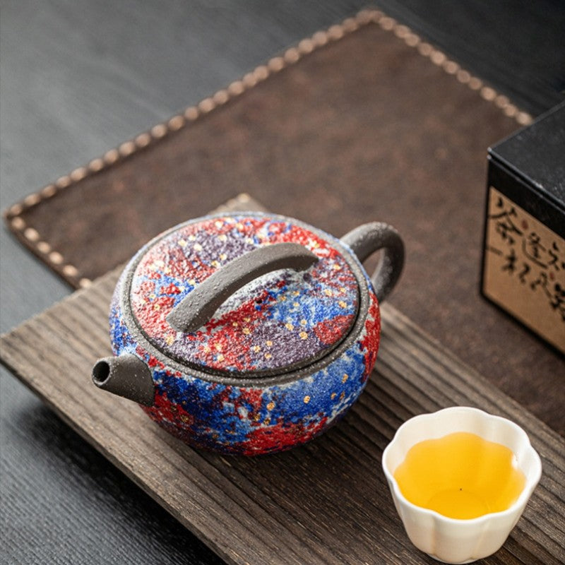 Crude Pottery Tea Pot Antique Style Chinese Ceramic Master Pot Handmade Craft