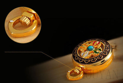 3.5cm New Buddhism Holy Blessed Gilt Copper Dorje Locket Prayer Box Pendant