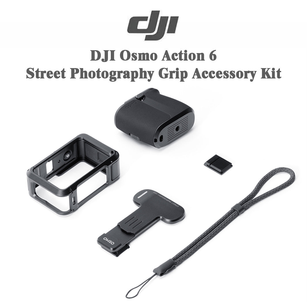 Osmo Action 6 Street Grip Kit–Hand Grip,Shutter Button,Utility Frame,Wrist Strap