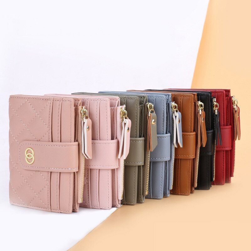 Synthetic Leather Wallet Purse Card Holder Coin Money Bag Zipper 12.5*9.5*2.5 CM