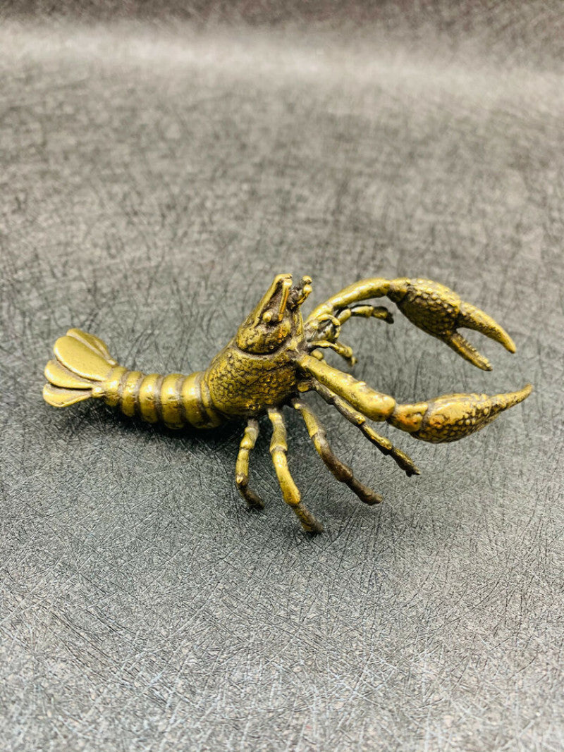Brass Statue Lobster Office Desk Decorative Tea Pet Gifts Collection
