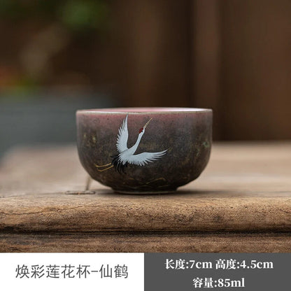 85ml Ceramic Teacup Retro Colorful Vitalmine Master Cup Tea Bowl Kung Fu Teaware