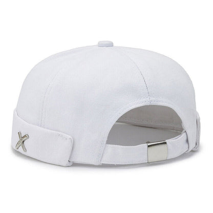 Men's Retro Brimless Hat Skull cap Sailor Cap Beanie Rolled Cuff Adjustable*