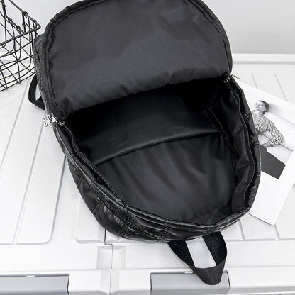Plaid Backpack Light Casual Bags Women School Back Bags 27*38*10 CM Silver/Gold