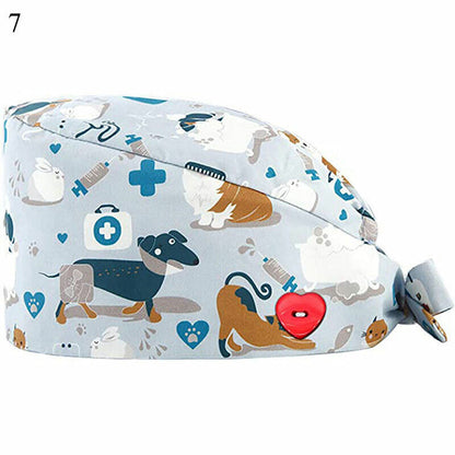 Surgical Cap Doctor Nurse Headwear Adjustable Sweat-absorbent Head Cover Hats