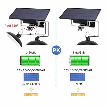 LED Solar Pendant Light Outdoor Indoor Power Lamp Line Bulb Shed Lighting Home